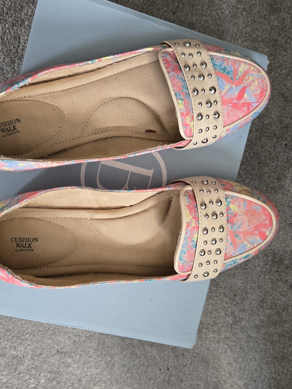 Avon Women's Pink Multi Color Fabric Cushion Walk Loafers